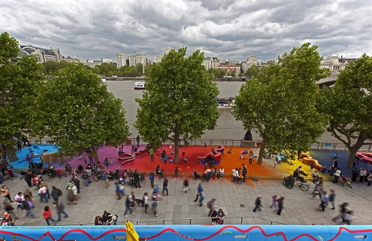 Rainbow Park beside the Thames at Southbank Centre in London.