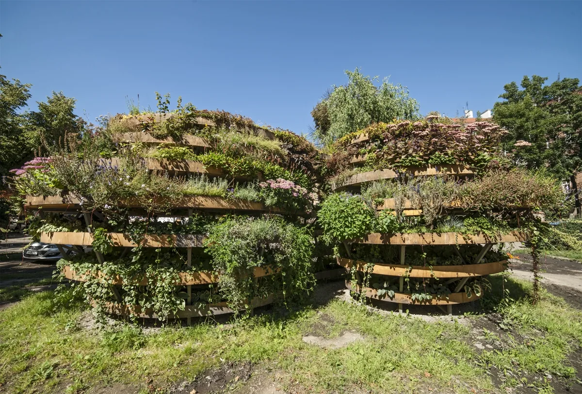The Infinite Green planted sculpture in Wrocław.